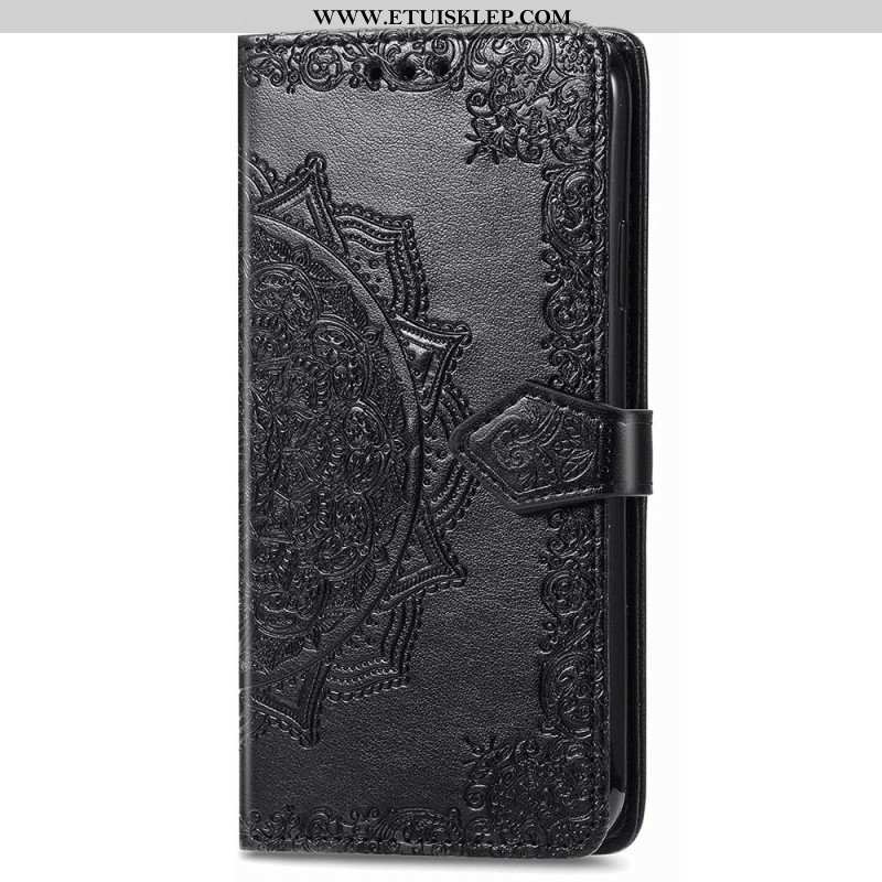 Etui Folio do iPhone 15 Pro Max z Łańcuch Barokowa Mandala Z Paskiem